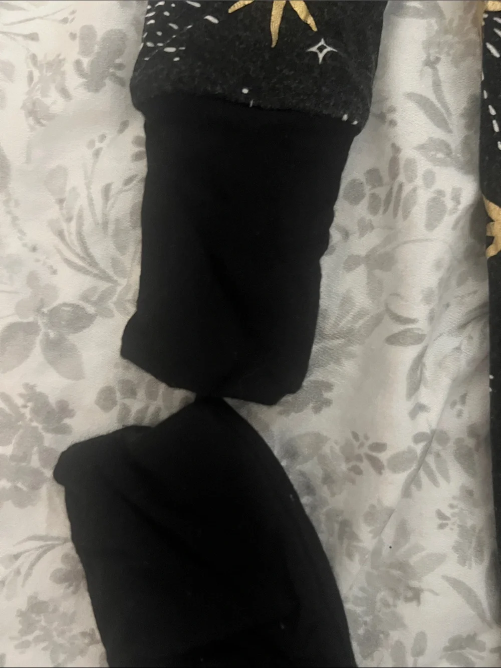 Little Sleepies Black Footed One-Piece Pajamas with Gold & White Celestial Print